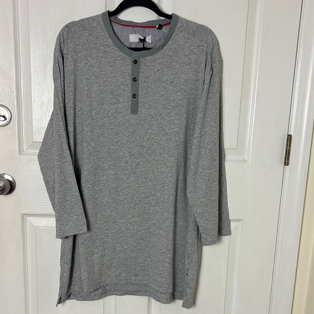 NEW NWT FIVE FOUR Trabuco Grey long sleeve Henley shirt lightweight cotton XXL